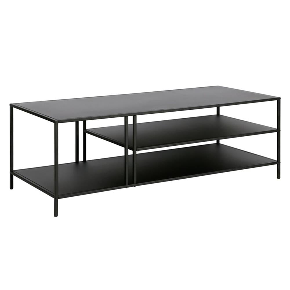 Evelyn&Zoe Cortland 48" Wide Rectangular Coffee Table in Blackened Bronze