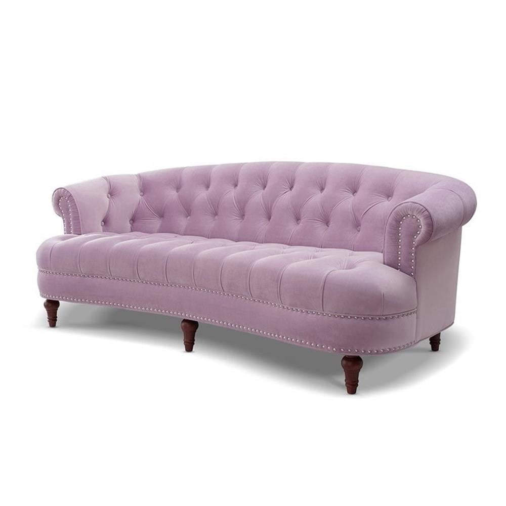 Jennifer Taylor Home La Rosa 84" Chesterfield Living Room Tufted Sofa Couch, Lavender