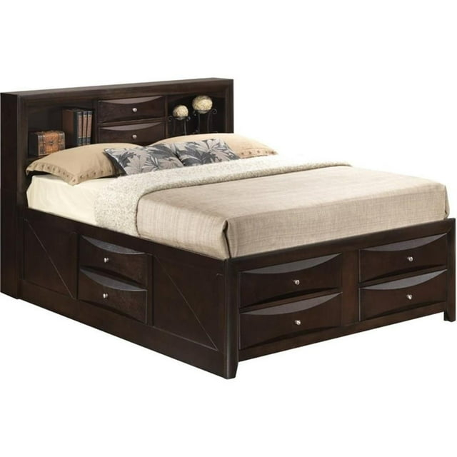 Glory Furniture Marilla Queen Storage Bed in Cappuccino