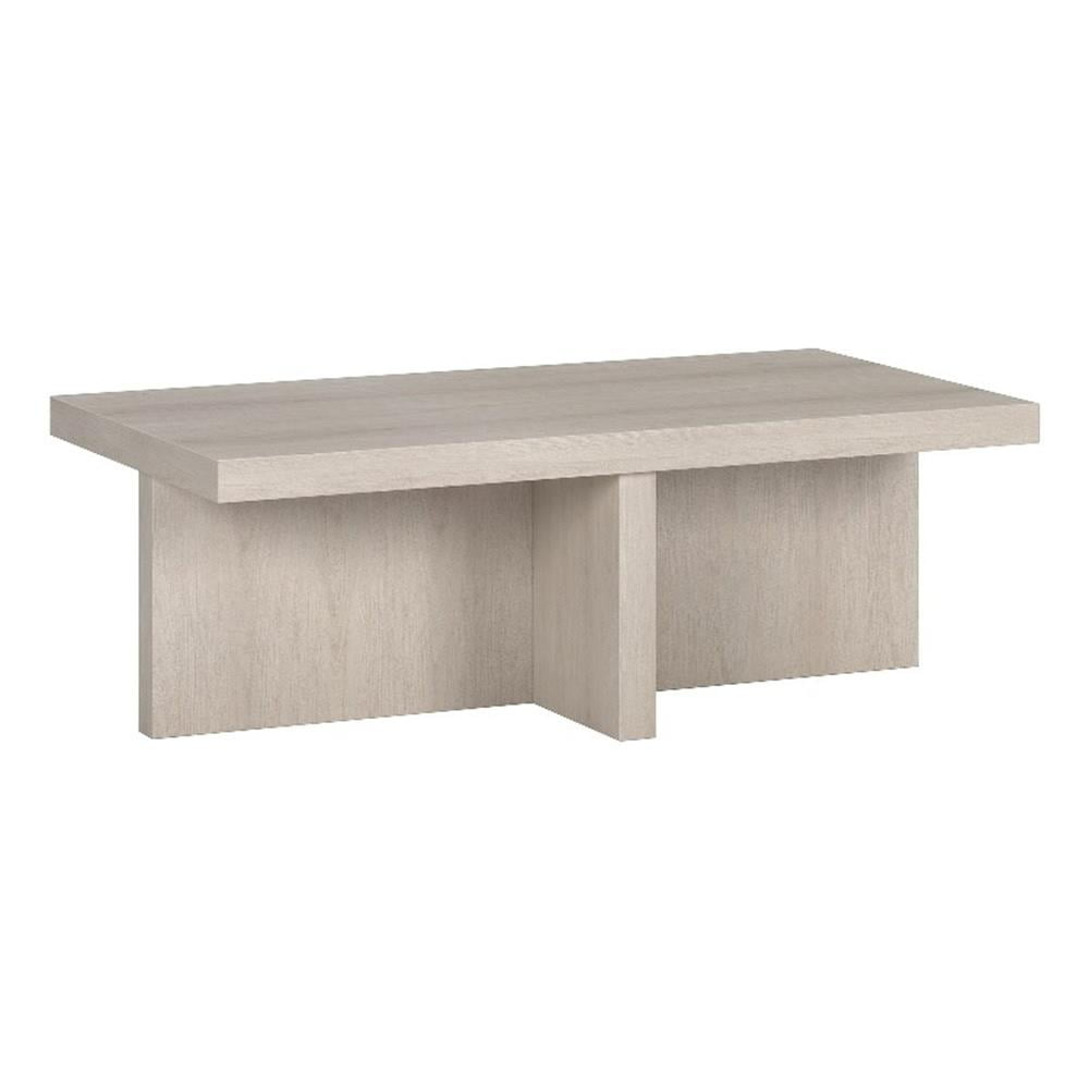 Evelyn&Zoe Contemporary High-Quality Rectangular Medium Density Fiberboard Coffee Table, Alder White
