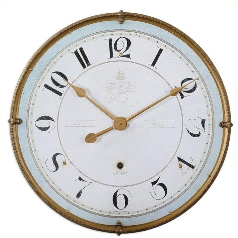 Uttermost Torriana 32" Round Vintage-Style Wall Clock