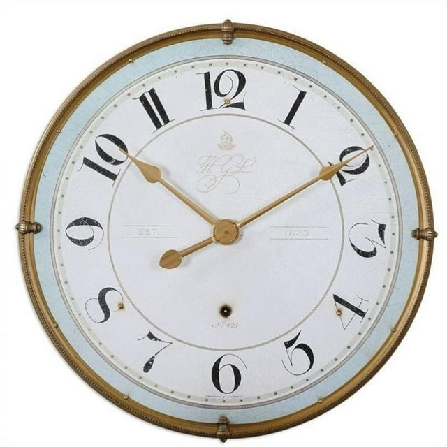 Uttermost Torriana 32" Round Vintage-Style Wall Clock