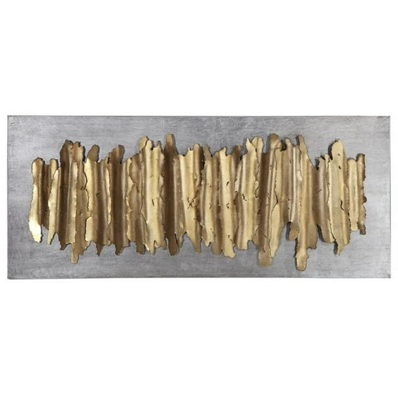 Maklaine Metal Wall Decor in Antique Gold