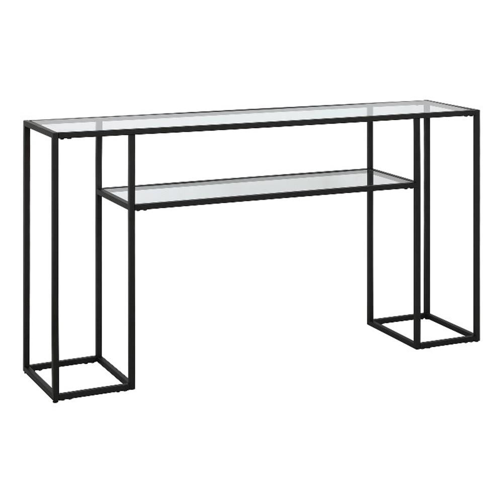 Evelyn&Zoe Marilyn 55" Wide Rectangular Console Table, Blackened Bronze