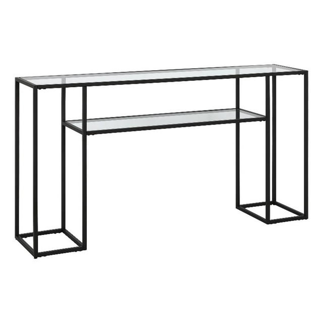 Evelyn&Zoe Marilyn 55" Wide Rectangular Console Table, Blackened Bronze