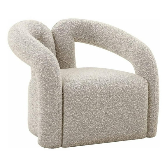 Maklaine Modern Gray Finish Boucle Accent Chair
