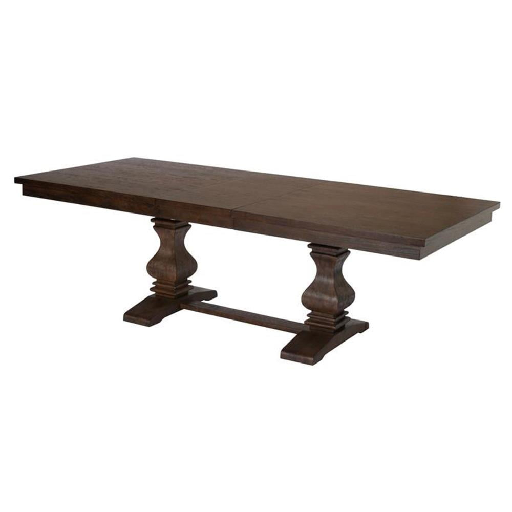 Mesa de Comedor Extensible de Madera de Nogal con Hoja Extraíble de 18"