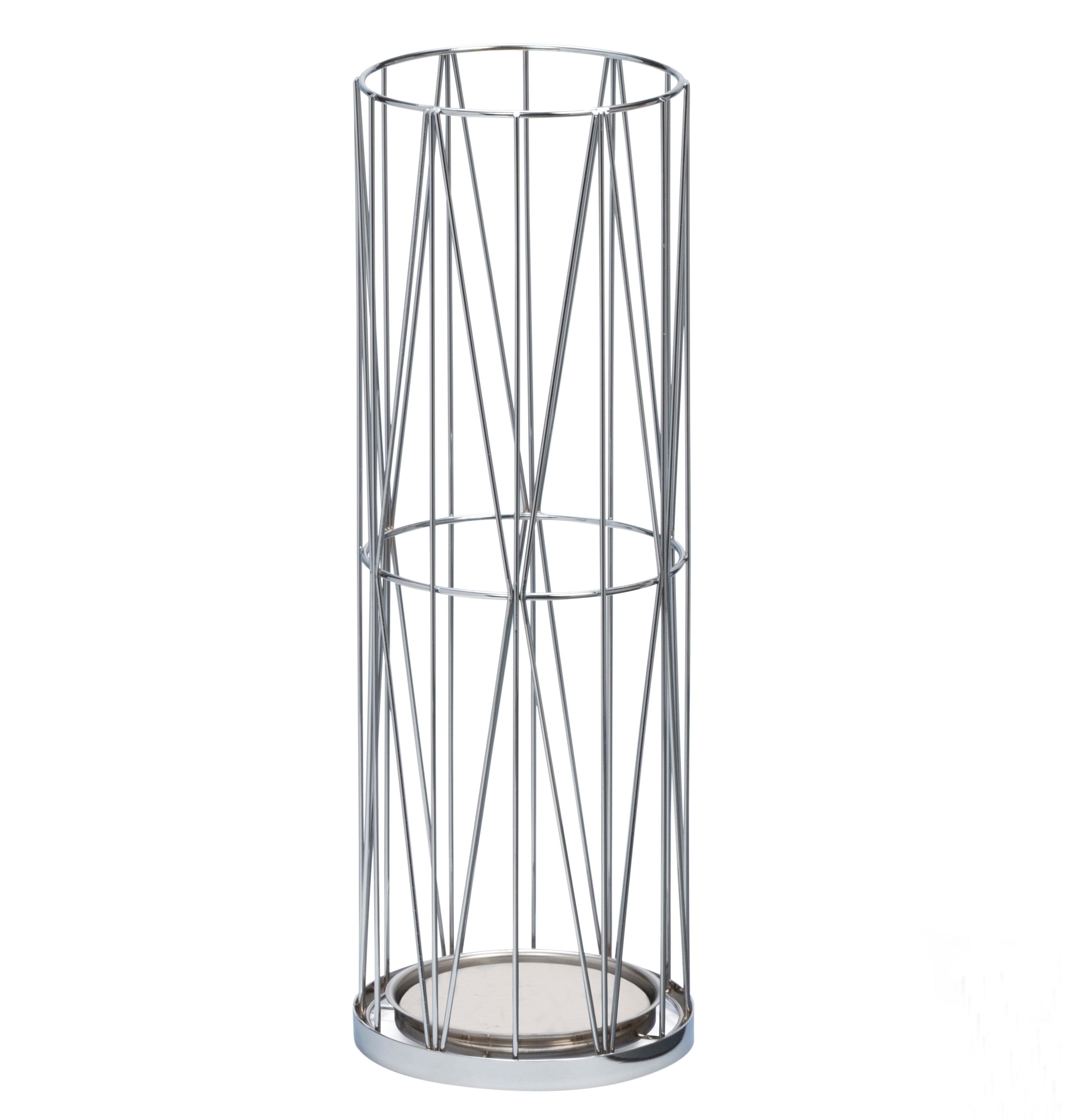 Mango Steam Pluvian Soakstone Metal Umbrella Holder For Living Room or Entryway, Silver