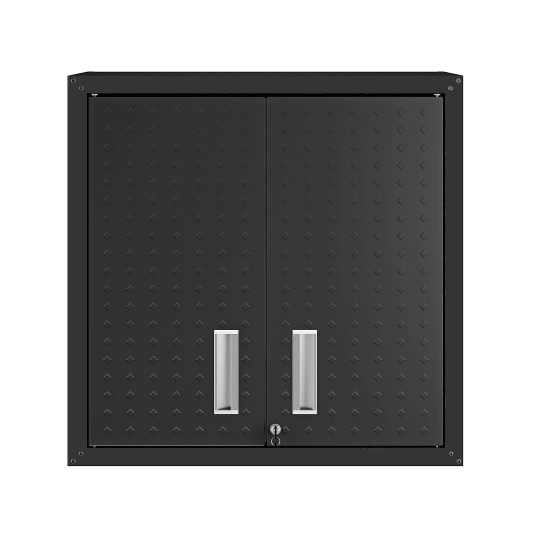 Manhattan Comfort Floating Metal Garage Cabinet Charcoal, Gray