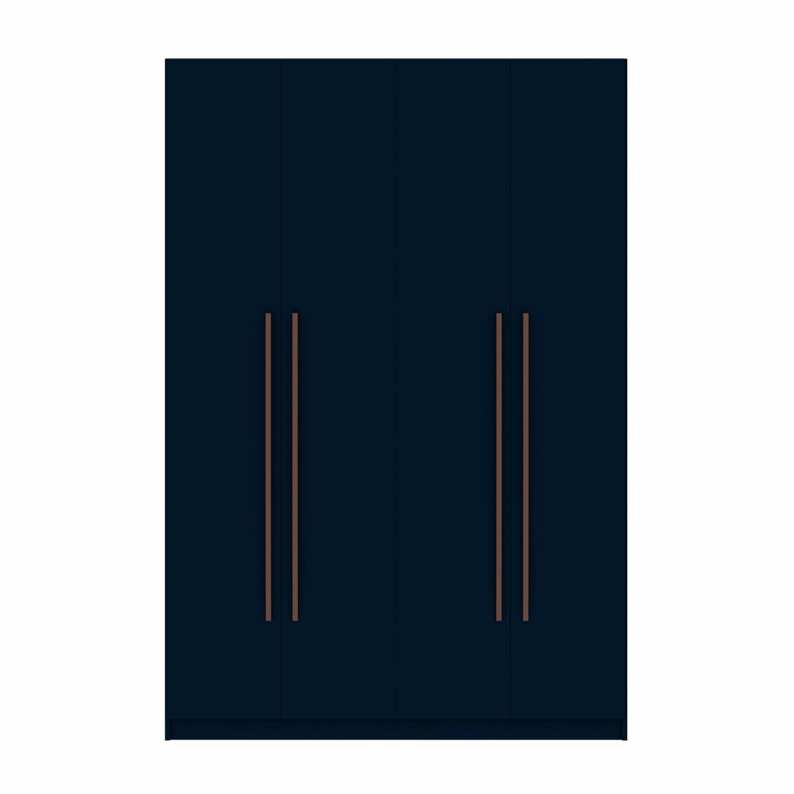 Manhattan Comfort Gramercy 2-Sectional Wood Wardrobe Armoire Closet in Blue