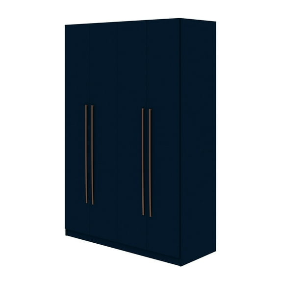 Manhattan Comfort Gramercy 2-Sectional Wood Wardrobe Armoire Closet in Blue