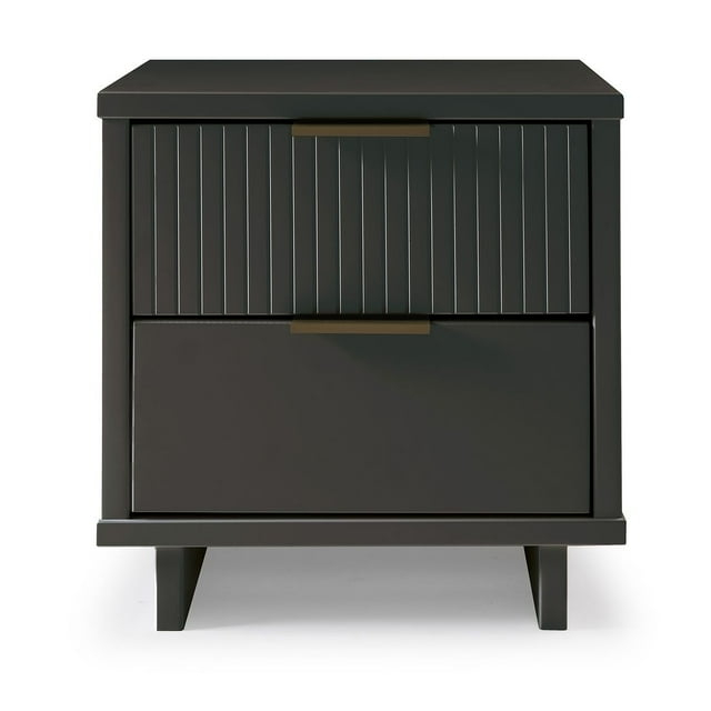 Manhattan Comfort Granville Engineered Wood Nightstand 2.0 in Dark Gray