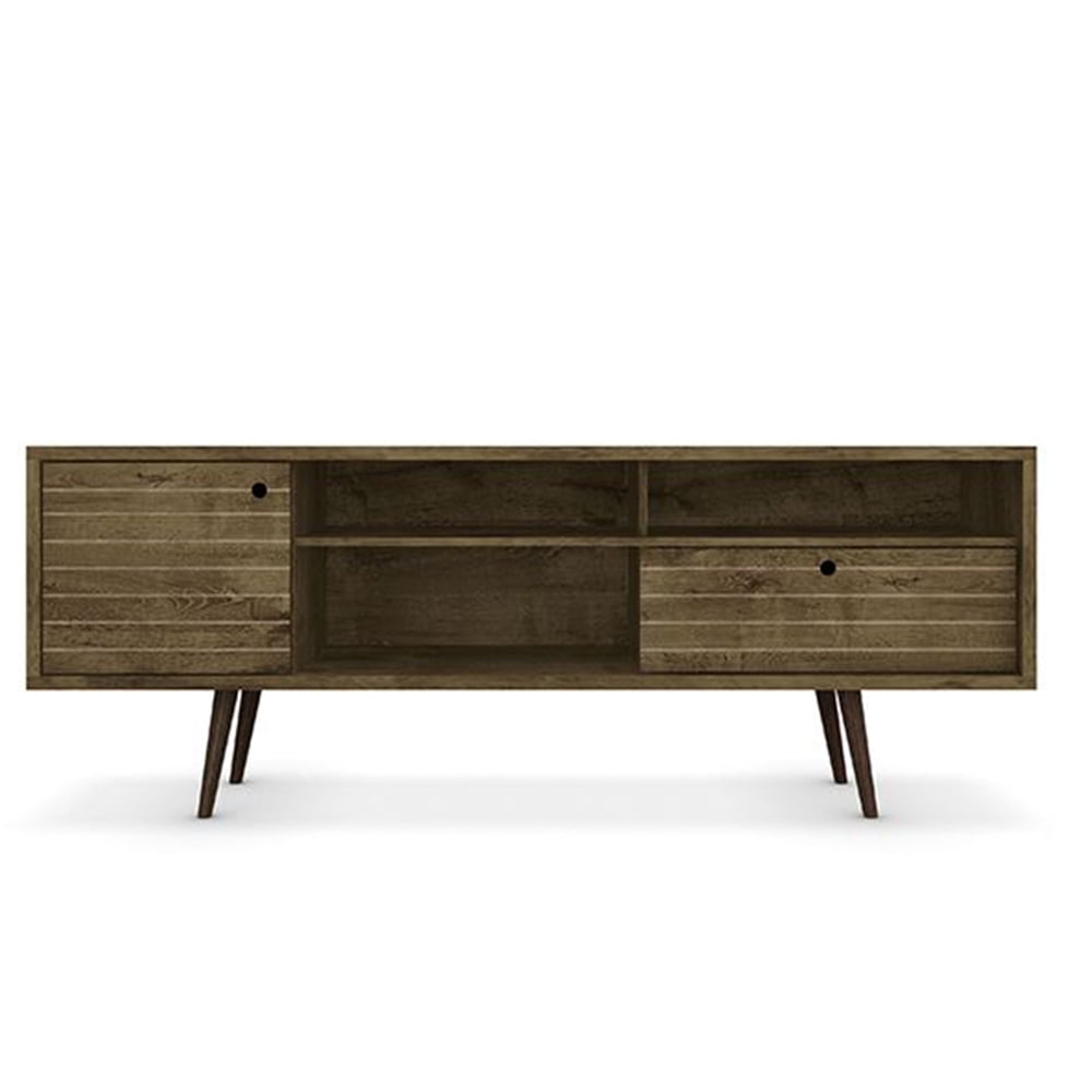 Manhattan Comfort Liberty 70.86 Inch Mid Century Modern Wood TV Stand with Legs