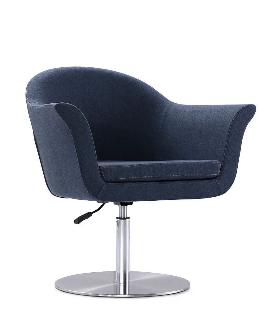 Manhattan Comfort Voyager Fabric Height Adjustable Accent Chair in Smokey Blue