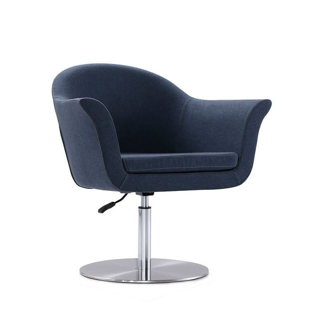 Manhattan Comfort Voyager Fabric Height Adjustable Accent Chair in Smokey Blue