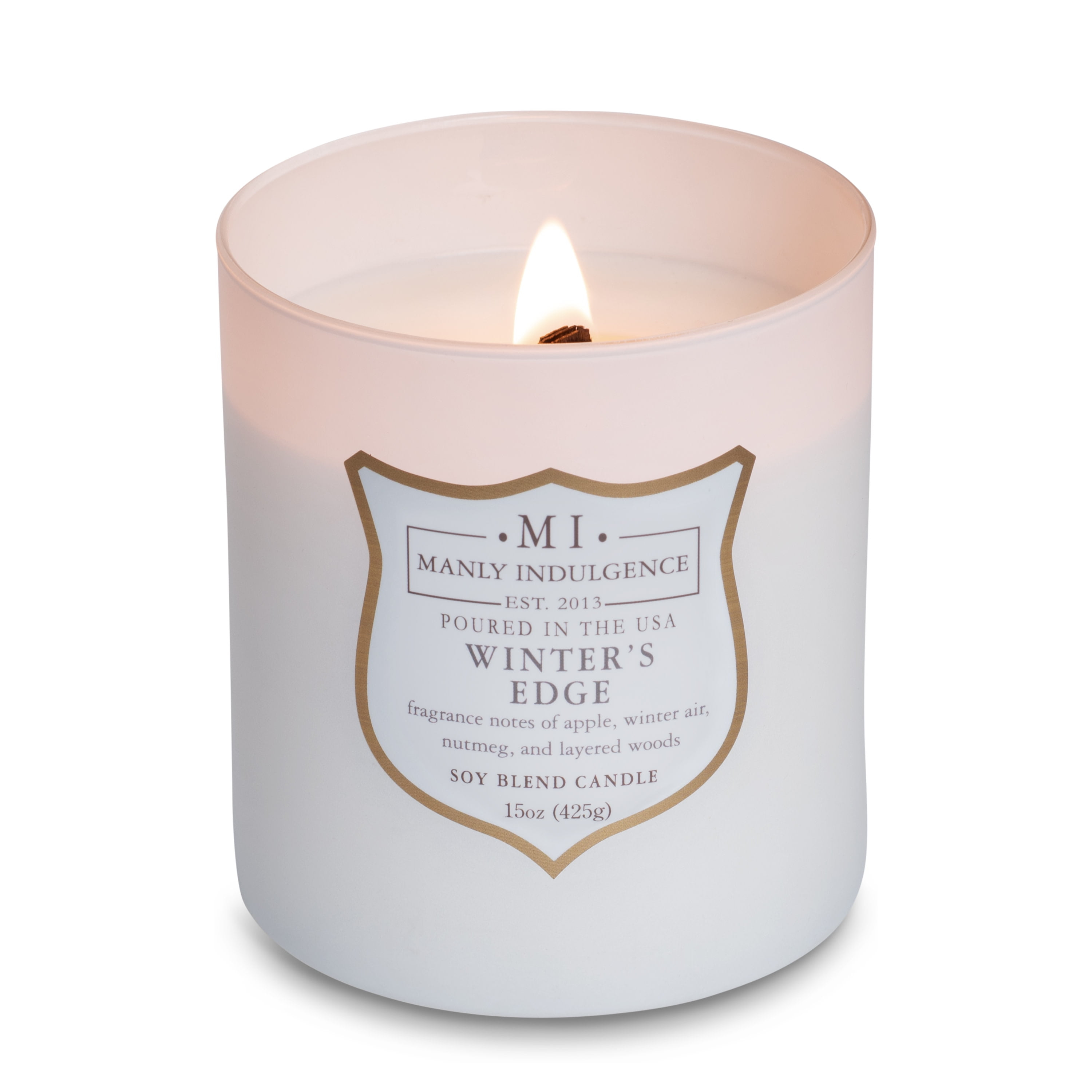 Manly Indulgence Signature Winter's Edge Scented Jar Candle, 15 oz, 60h Burn, Woody & Earthy