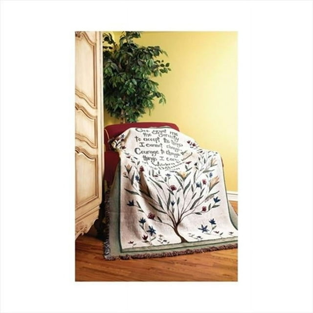 Manual Woodworkers and Weavers  Serenity Prayer Tapestry Throw Blanket Fashionable Jacquard Woven 50 X 60 in.