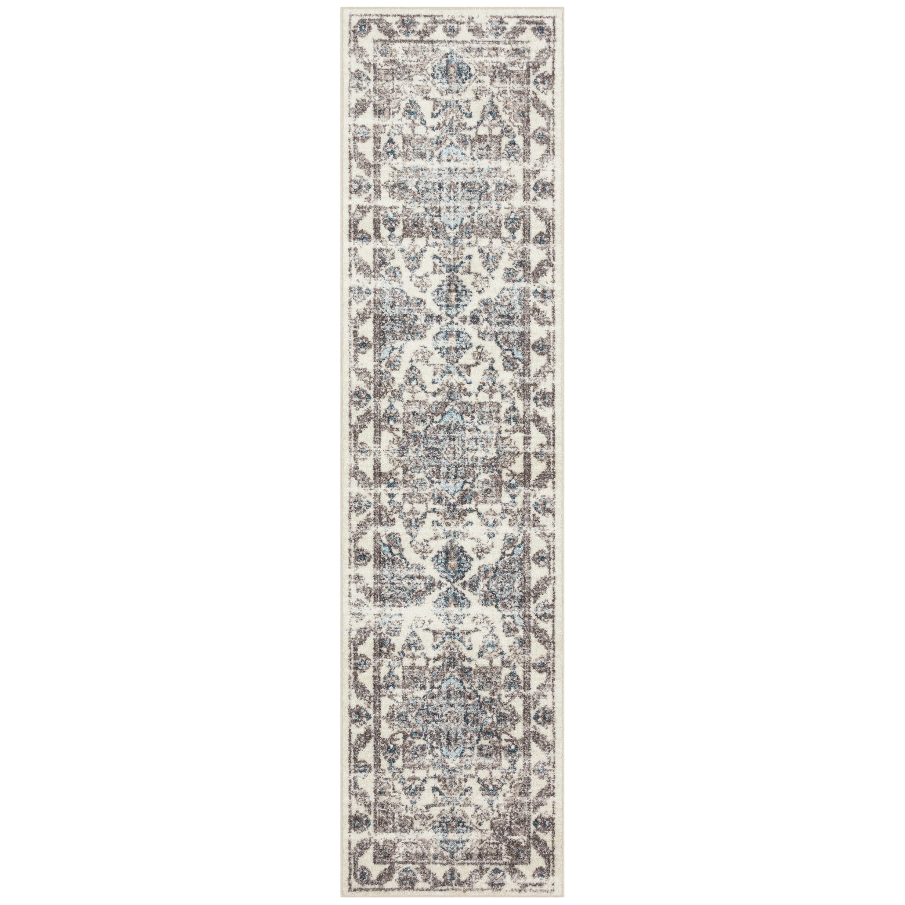Maples Rugs - Tapestry Farmhouse Washable Indoor Runner Rugs, 2'6 x 10', Taupe/Grey