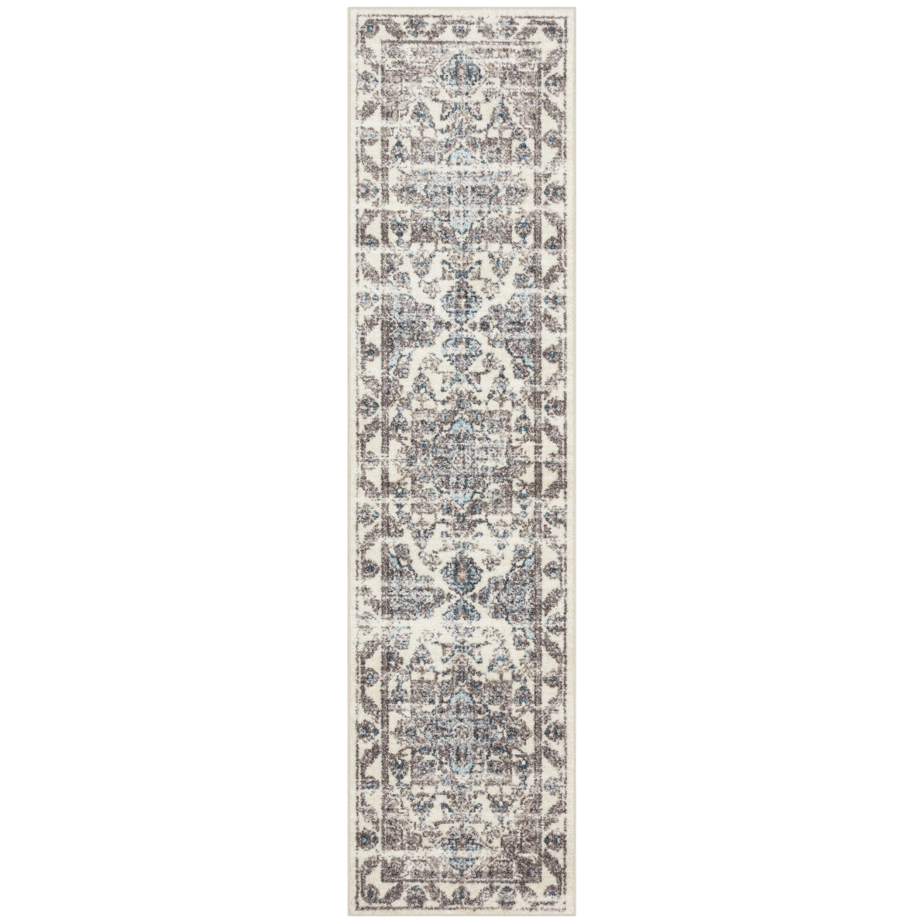 Maples Rugs - Tapestry Farmhouse Washable Indoor Runner Rugs, 2'6 x 10', Taupe/Grey