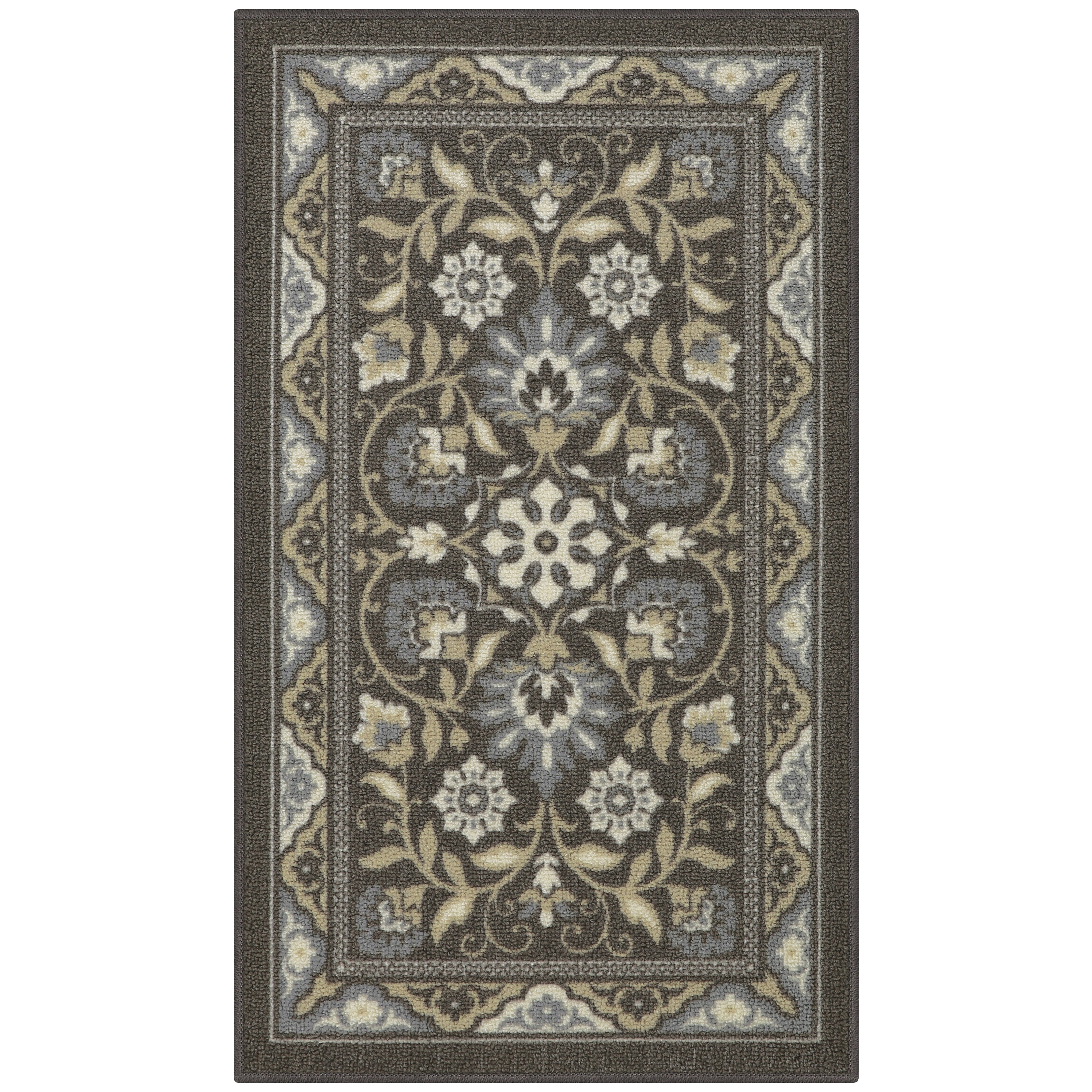 Maples Rugs - Made in USA - Florence Traditional Floral Indoor Accent Rugs, 1'8 x 2'10, Light Brown