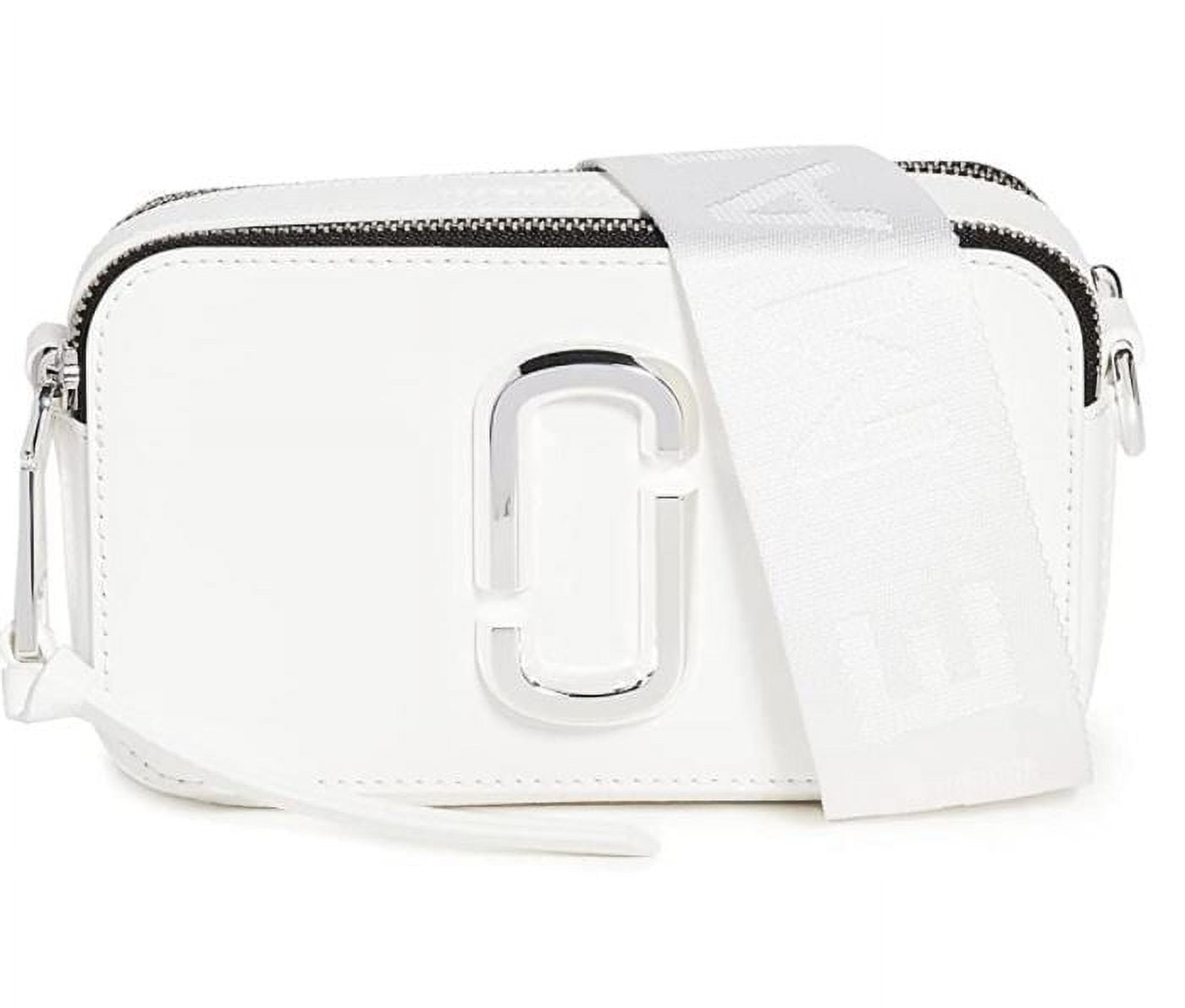 Marc Jacobs Women's Snapshot DTM Camera Bag, White/Silver, One Size Cowhide Leather