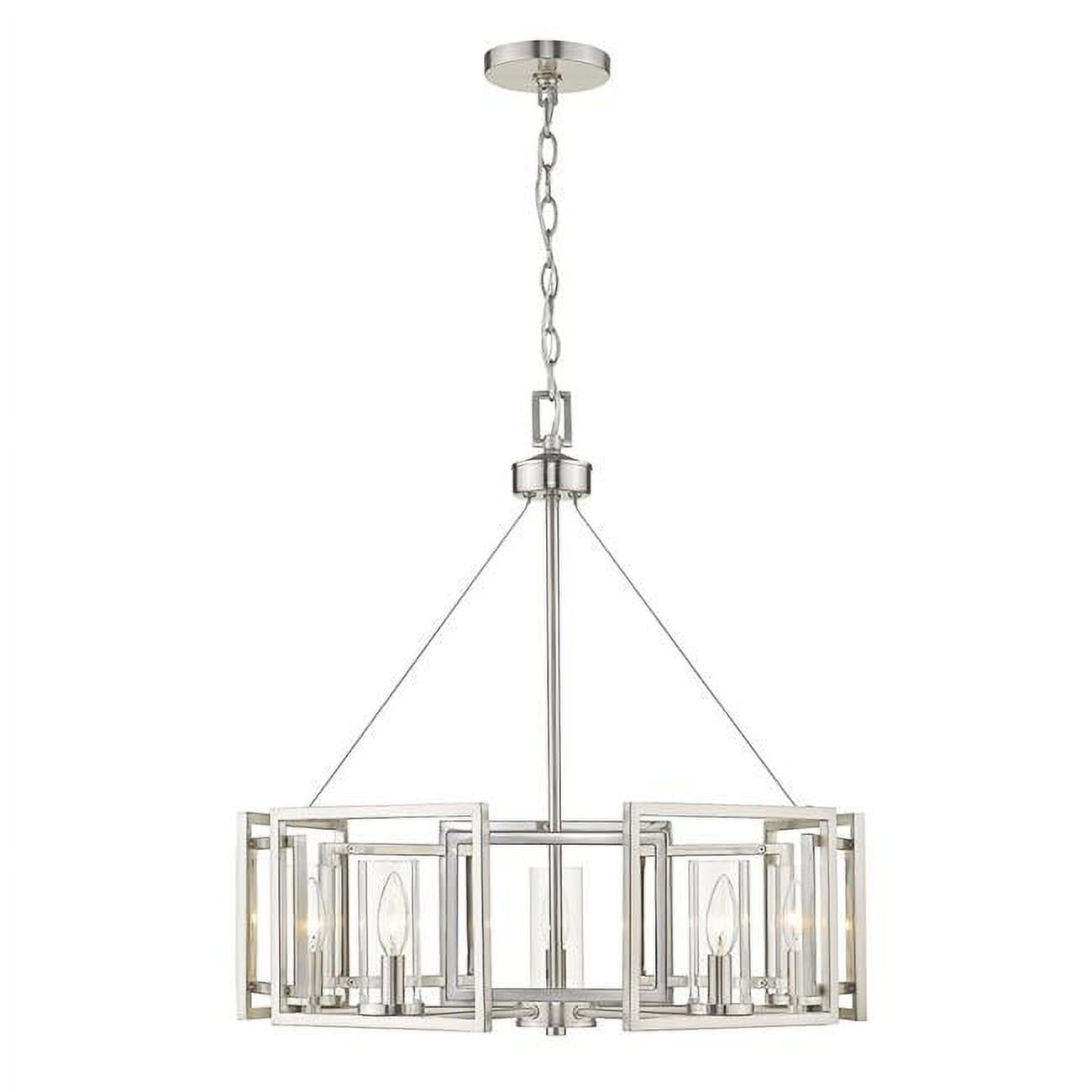 Golden Lighting Marco 5-Light Chandelier in Pewter with Clear Glass