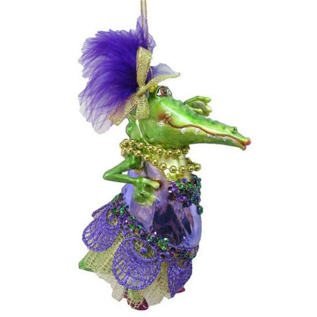 Mardi Gras Female Crocodile Christmas Holiday Ornament December Diamonds