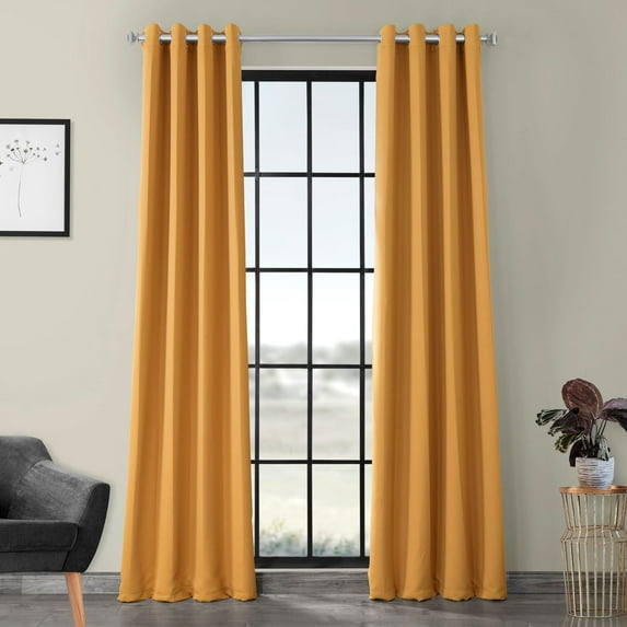 Marigold Grommet Blackout Room Darkening Curtain (1 Panel), Marigold, 50W X 96L