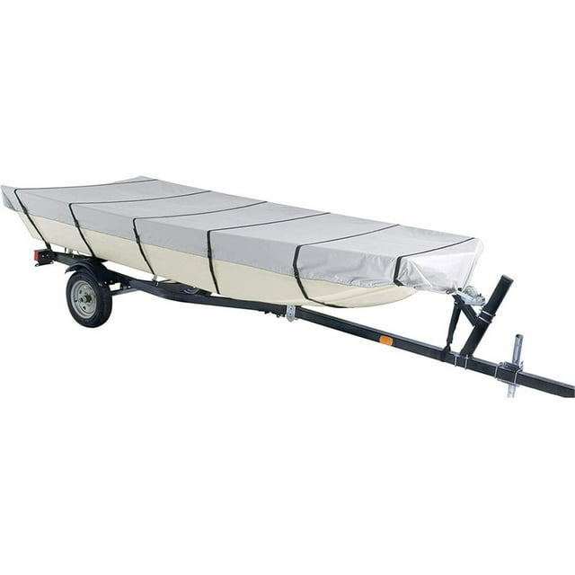 Genrics 12Ft Boat Cover Waterproof Heavy Duty Trailerable Replacement for Jon Boat Grey