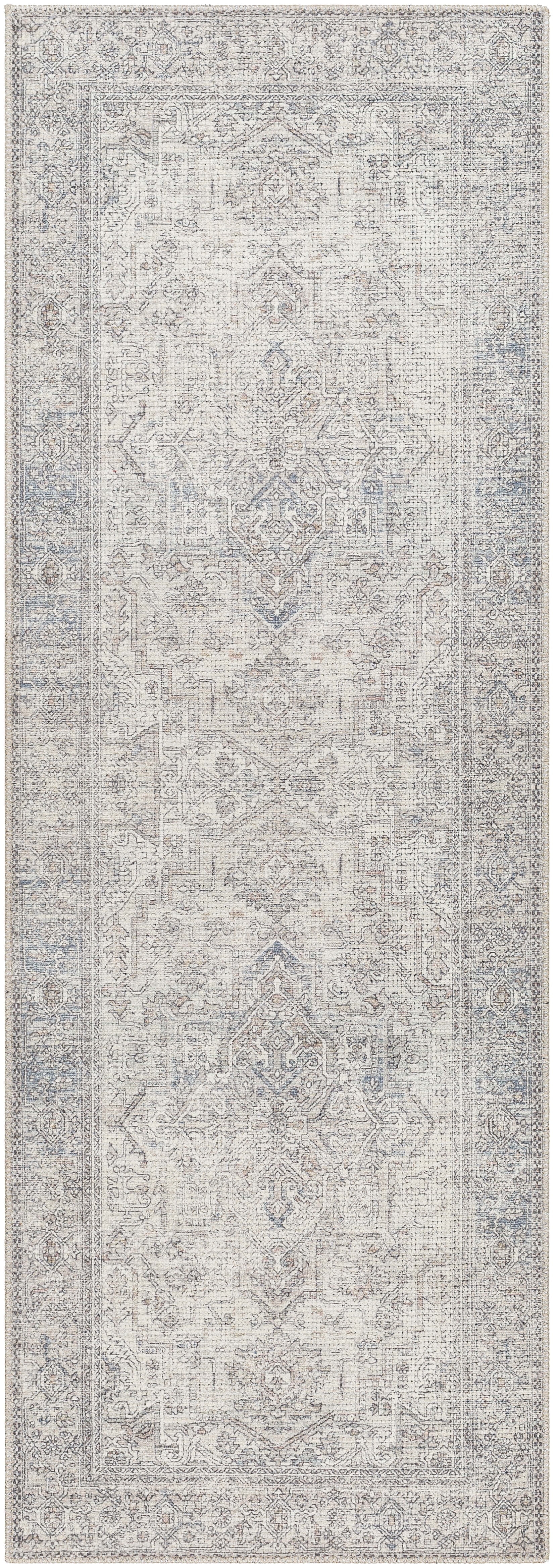 Mark&Day Area Rugs, 2x7 Kole Traditional Navy Cream Runner Area Rug (2'7" x 7'3")