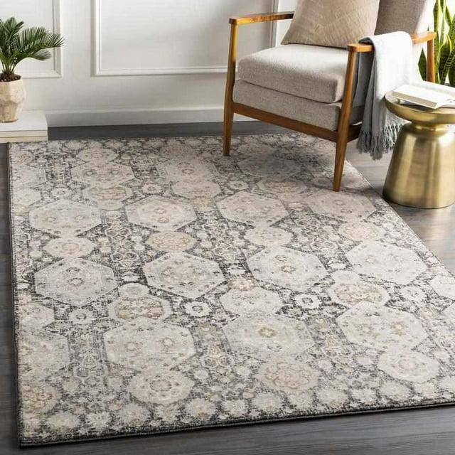 Mark&Day Area Rugs, 4x6 Geelbroek Traditional Black Area Rug (4'3" x 5'7")