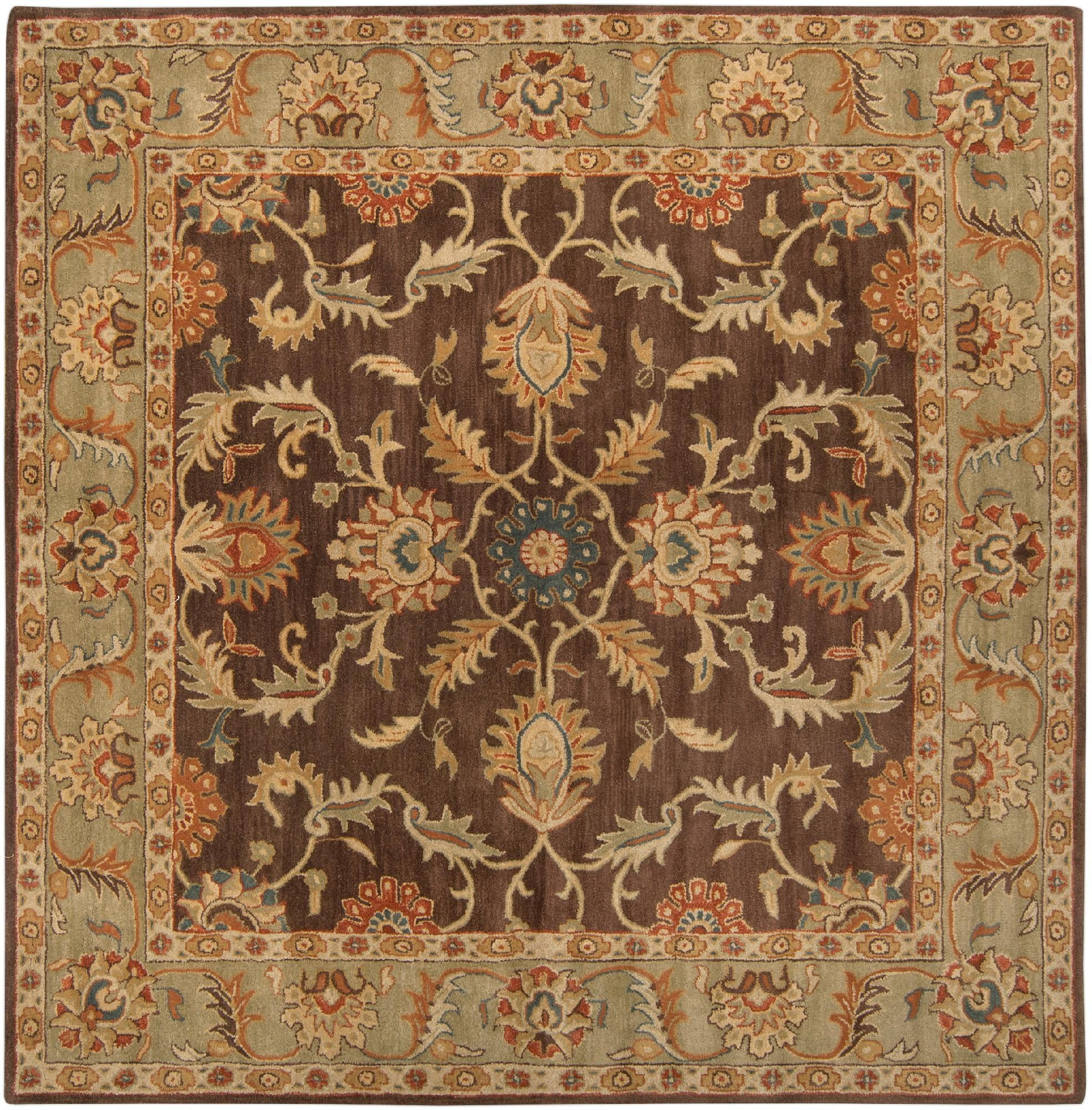 Mark&Day Area Rugs, 6x6 Daysland Traditional Dark Brown Square Area Rug (6' Square)