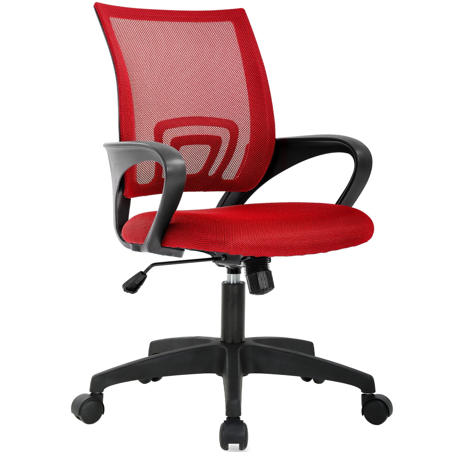 CL.HPAHKL Mesh Computer Chair Home Office Chair Ergonomic Office Chair with Lumbar Support and Armrests, Adjustable Middle Back Task Executive Chair Ladies Bedroom Rolling Swivel Chair