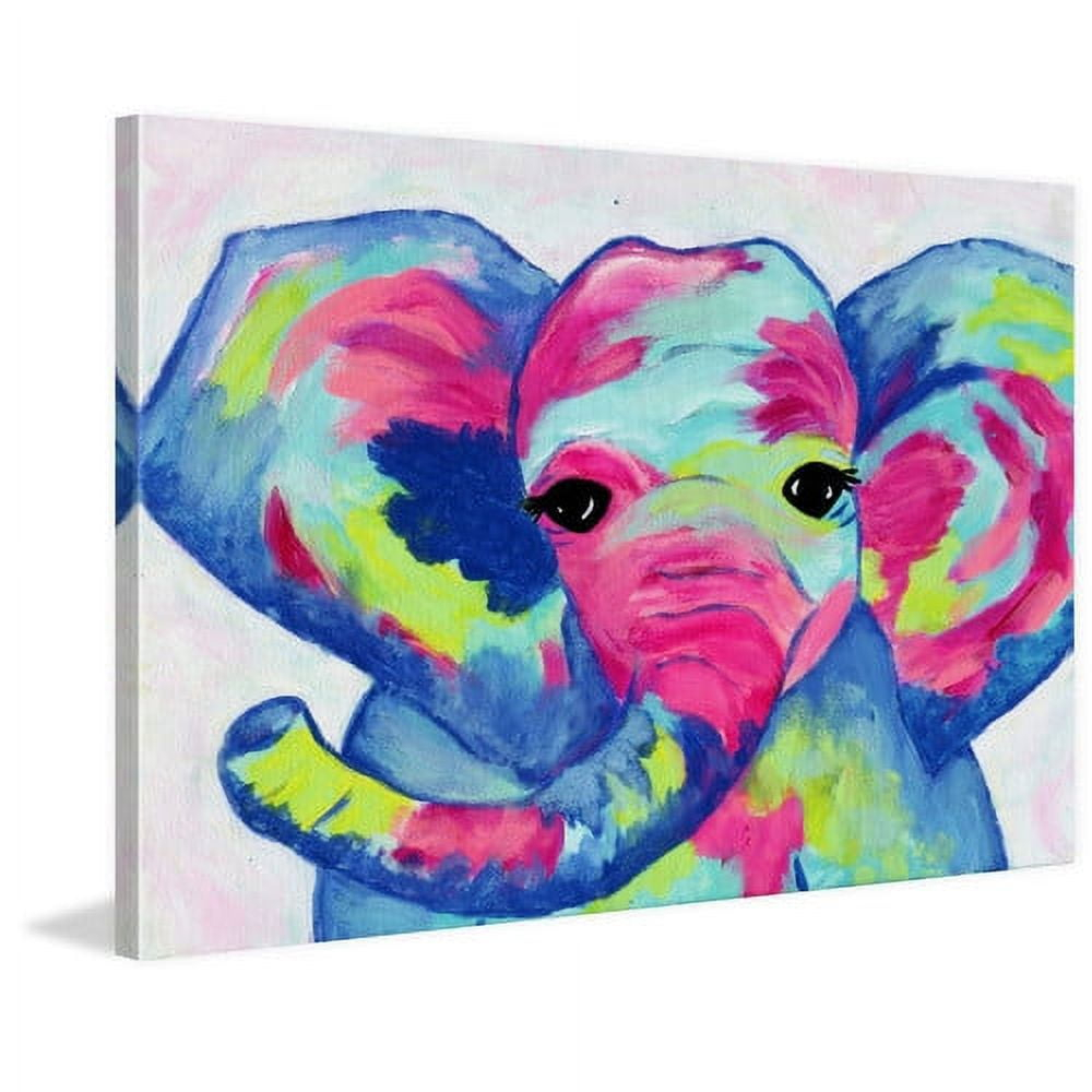 Marmont Hill 'Colorful Elephant' by Jill Lambert Print on Wrapped Canvas