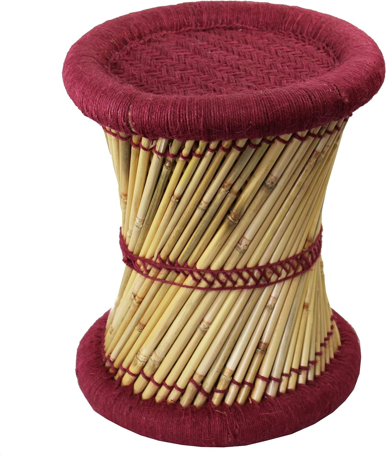 SQTRFJO Natural Geo Moray Decorative Handwoven Jute TUIONMJ Stool (1  Brown)