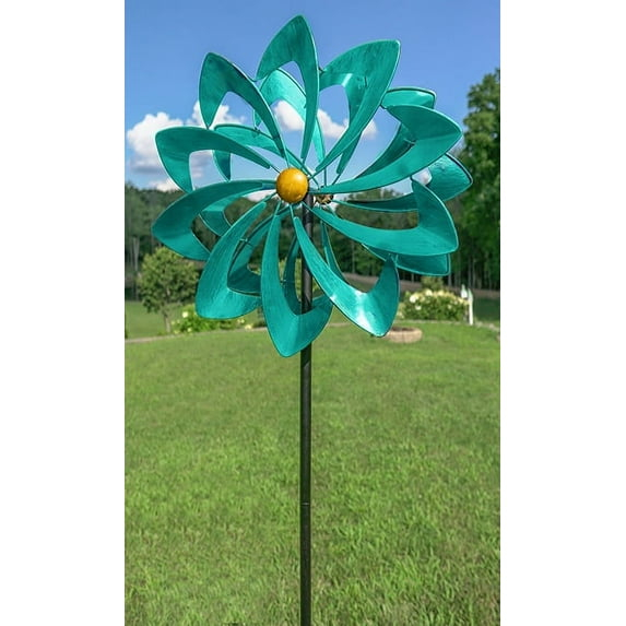 Marshall Kinetic Festival Wind Spinner, Turquoise, 94"H