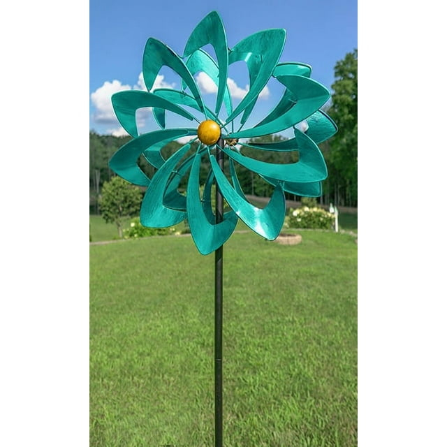 Marshall Kinetic Festival Wind Spinner, Turquoise, 94"H