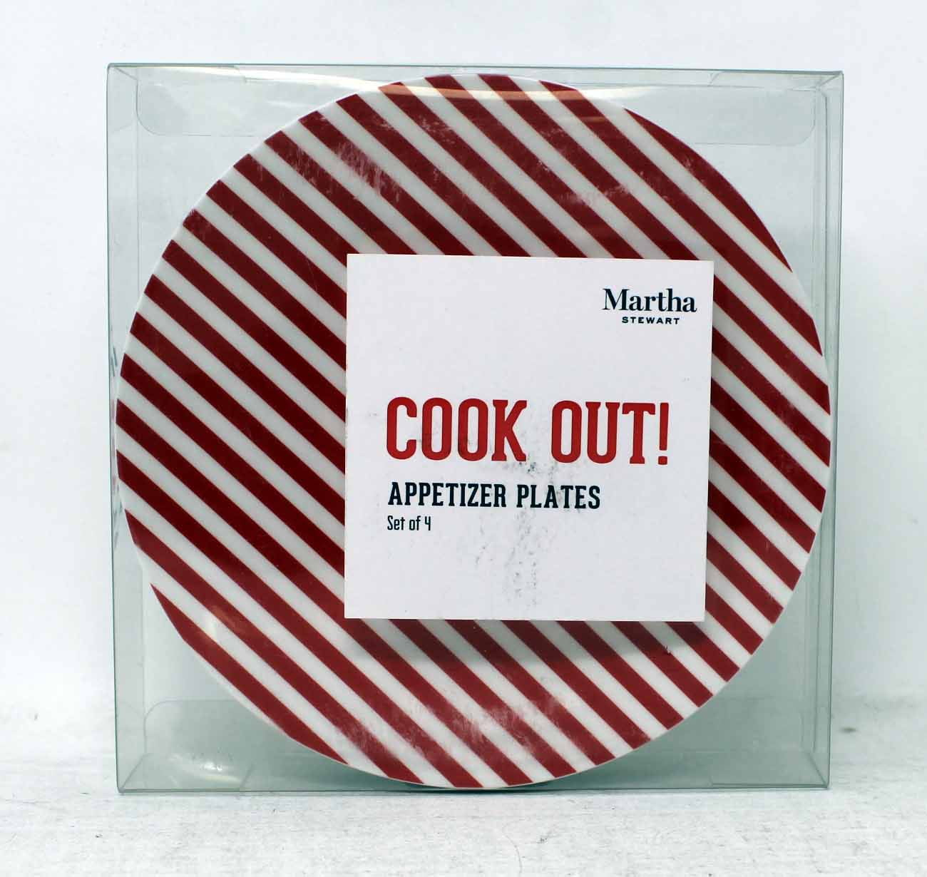 Martha Stewart Cook Out! Appetizer Plates Red/Black 4 Count