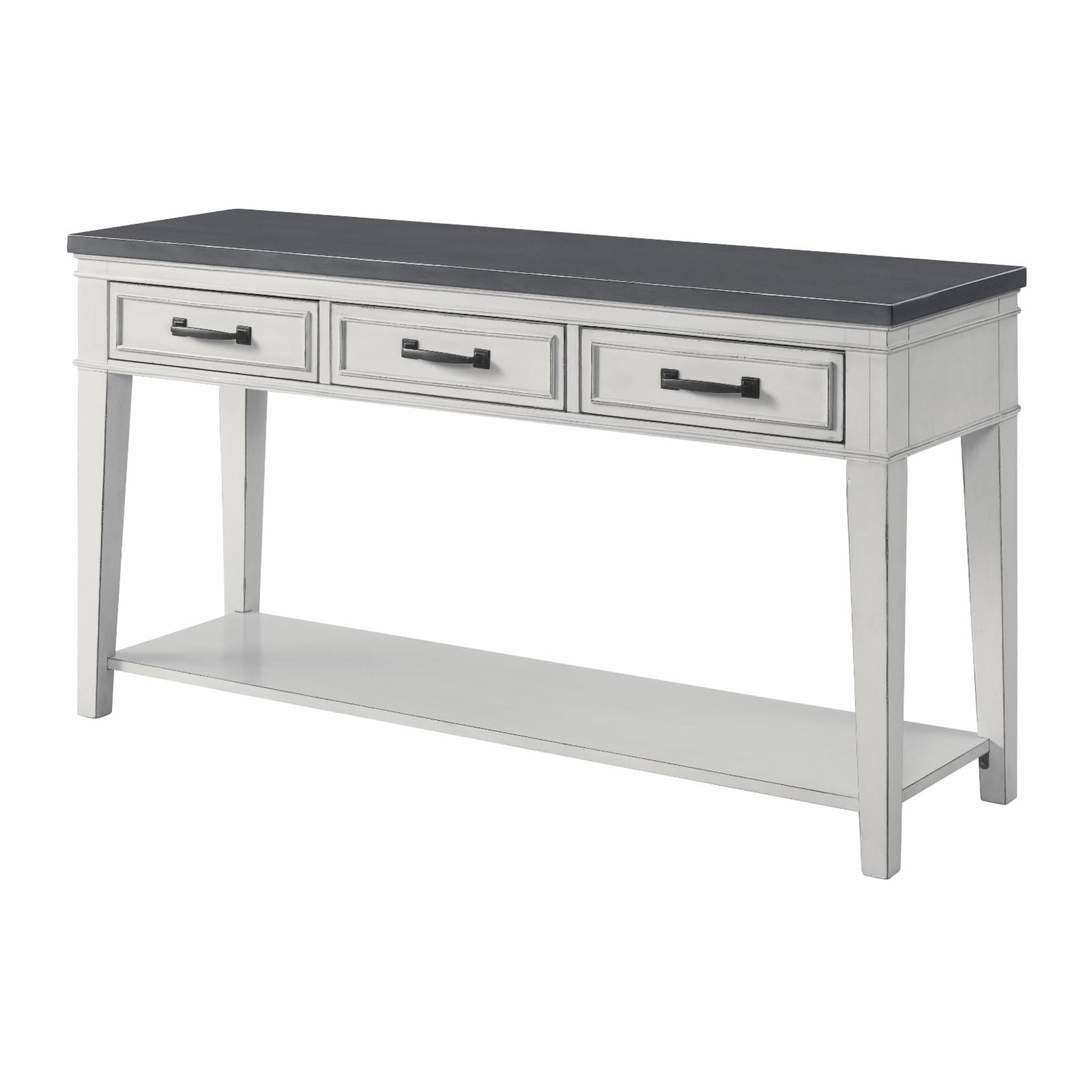 Martin Svensson Home Del Mar 3 Drawer Sofa Console Table White and Grey