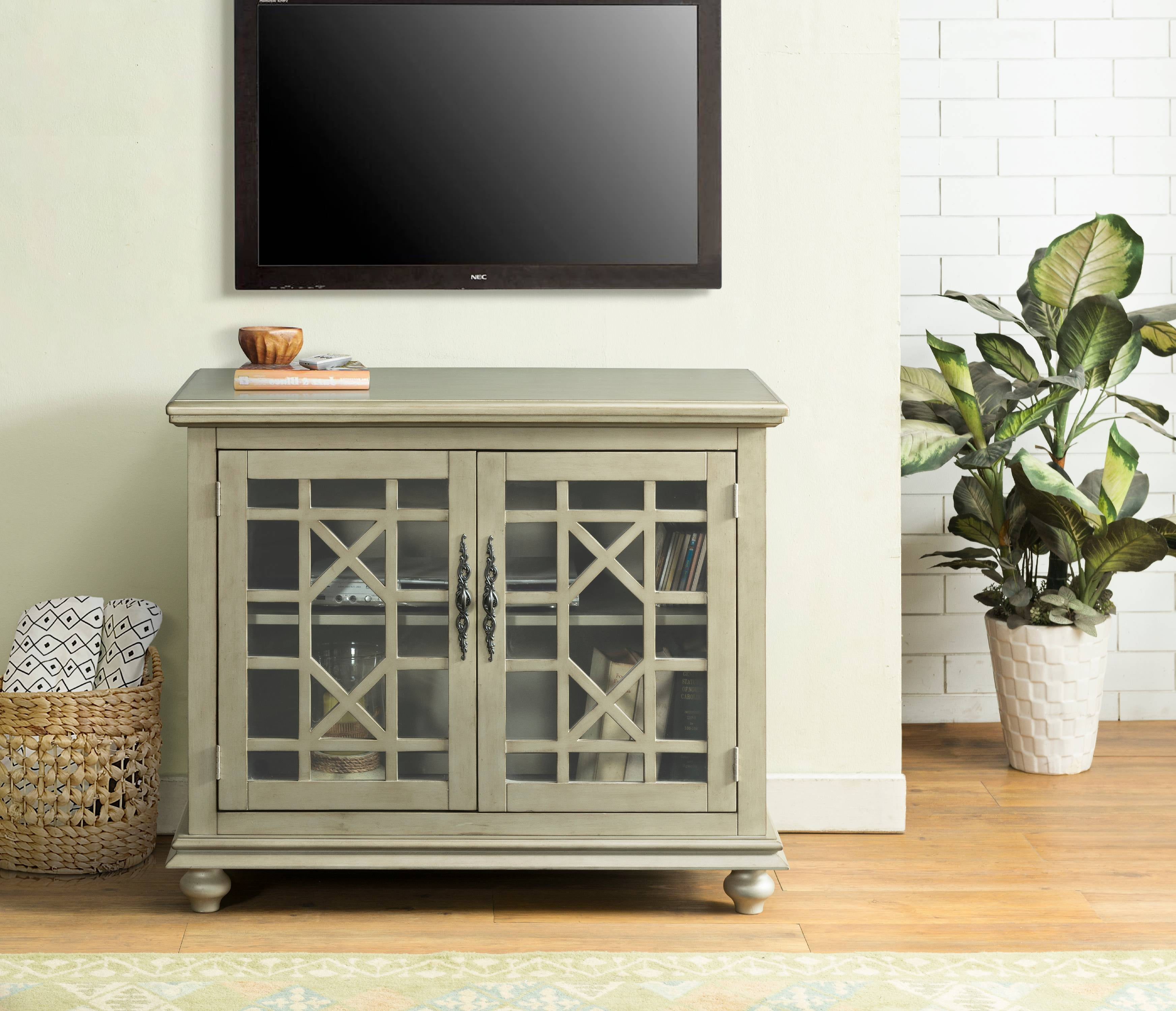Martin Svensson Home Elegant Small Spaces TV Stand, Antique Silver