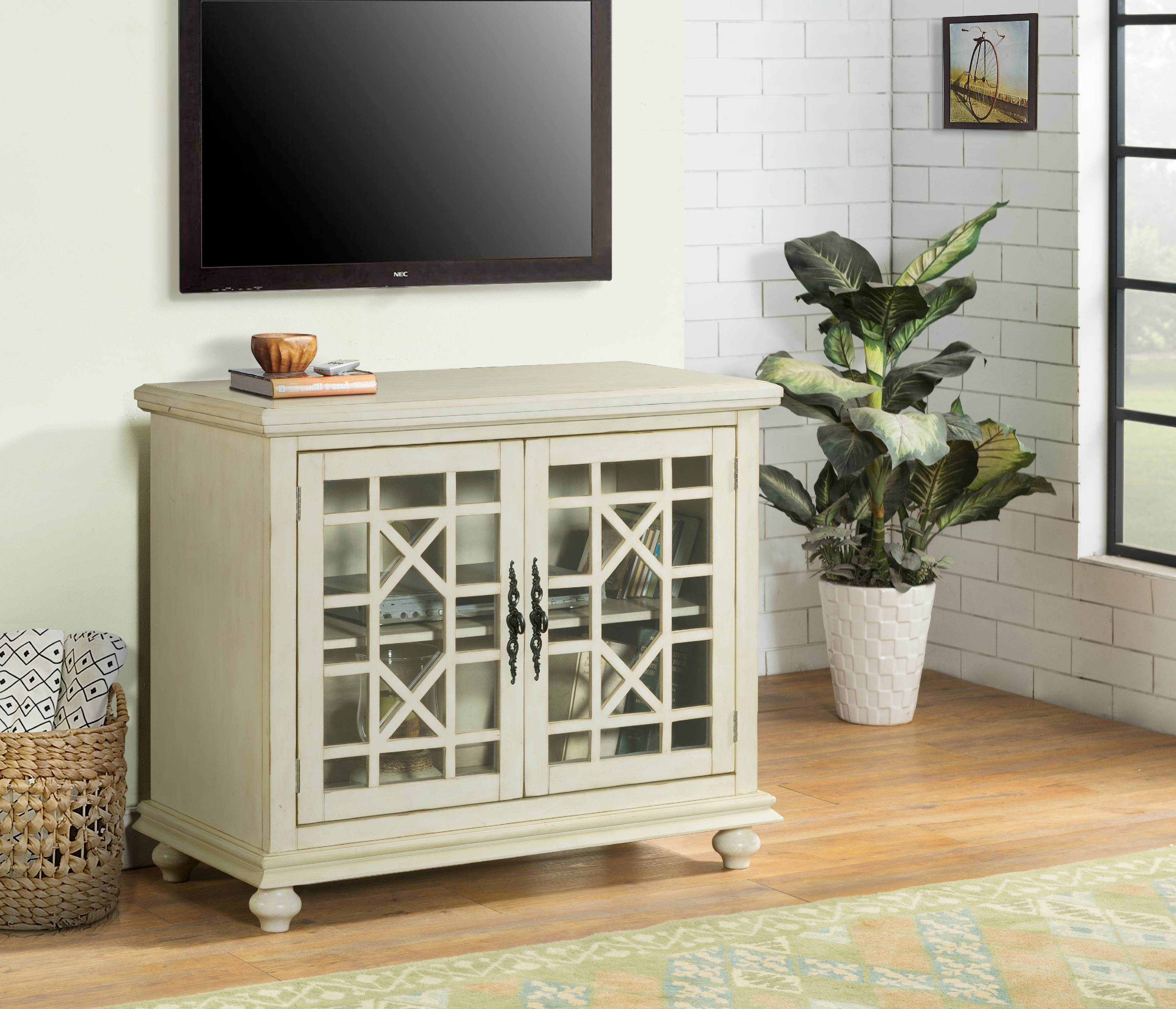 Martin Svensson Home Elegant Small Spaces TV Stand, Antique Cream White