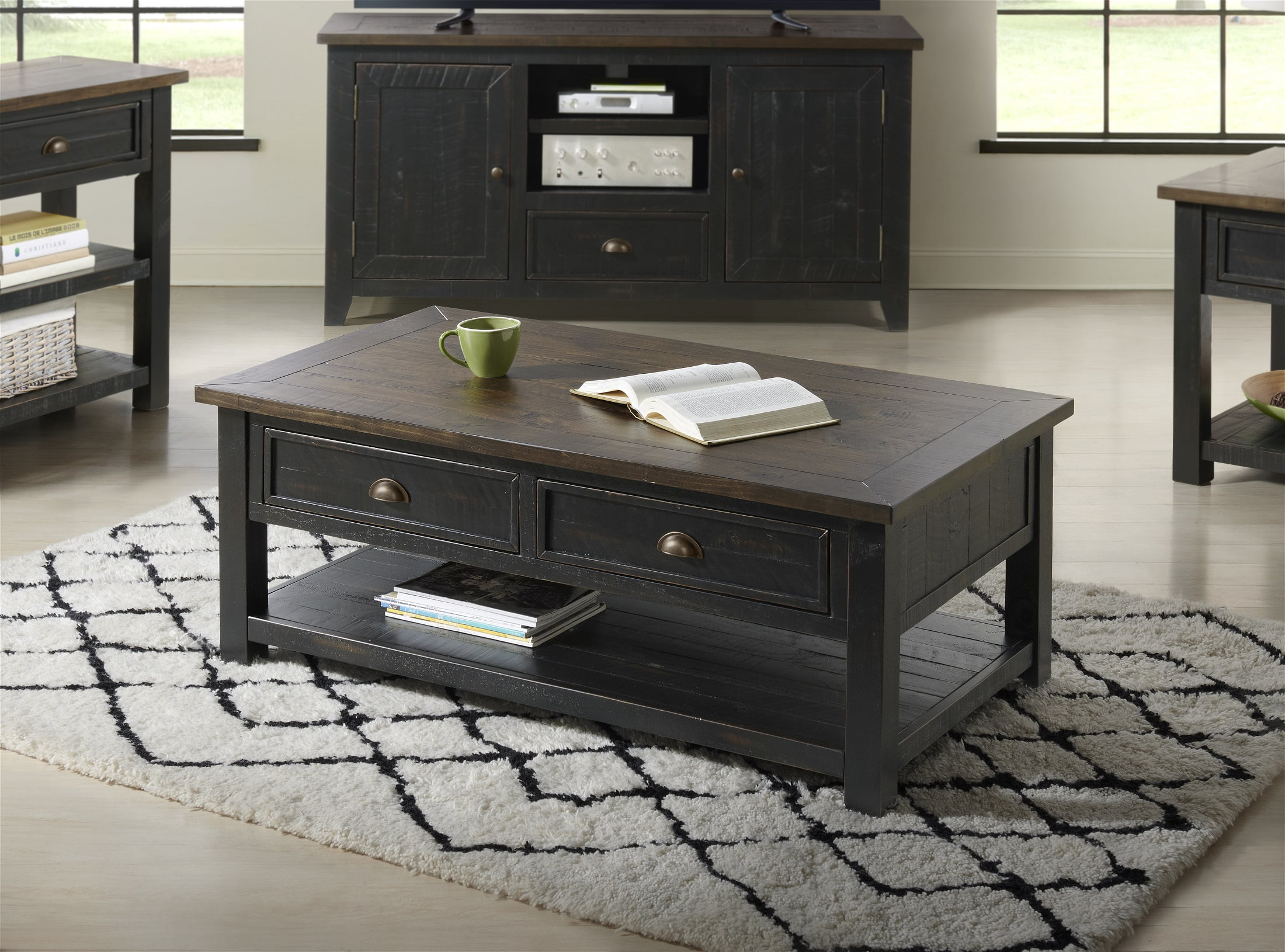 Martin Svensson Home Monterey 50" Coffee Table, Black and Brown