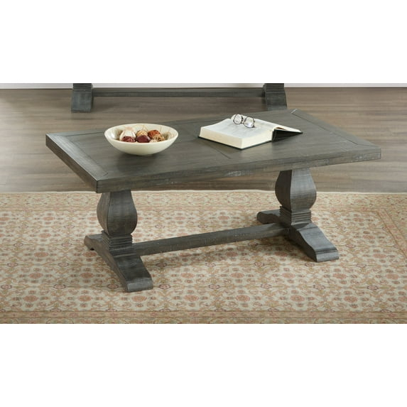Martin Svensson Home Napa Pedestal Solid Wood Coffee Table, Grey