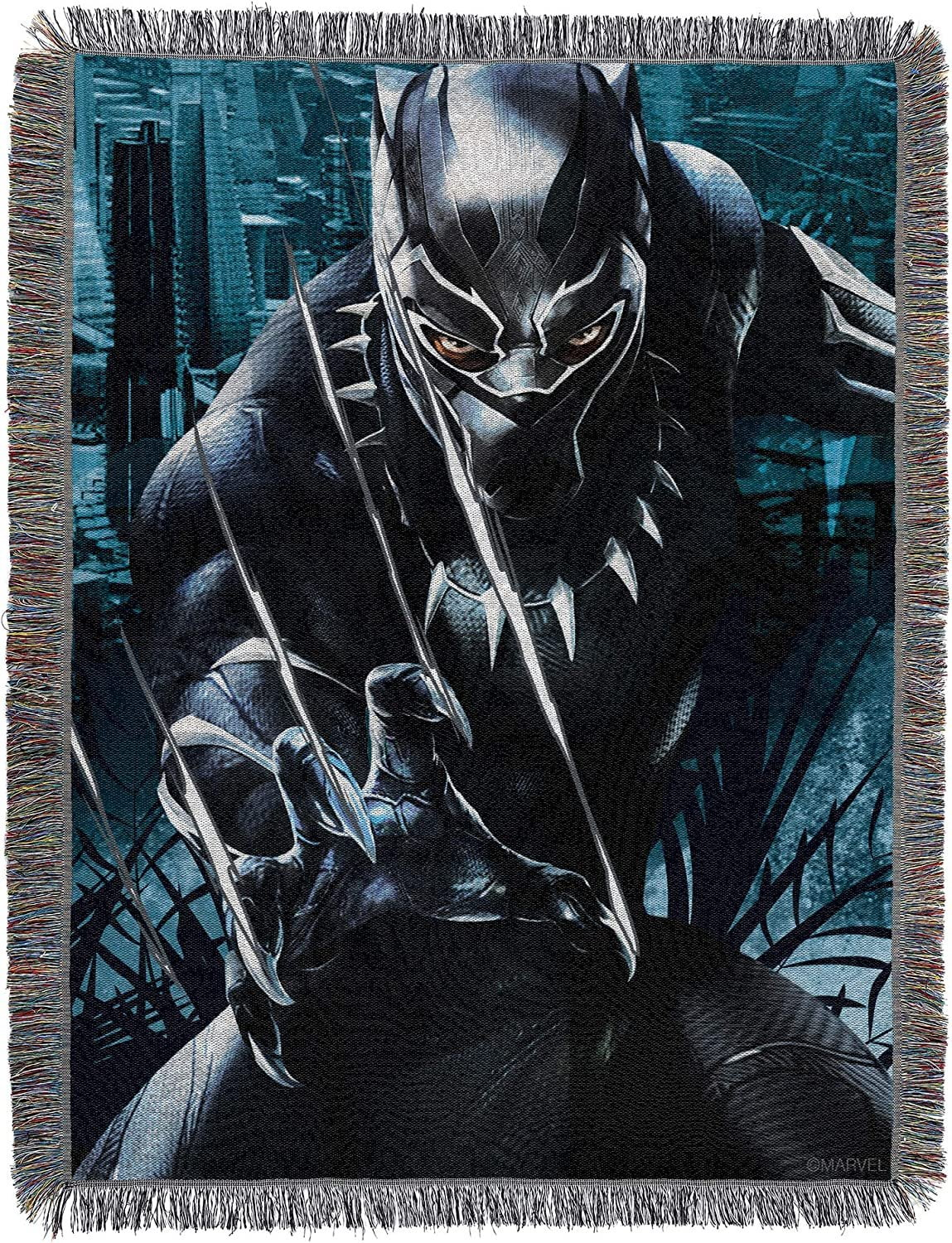Marvel's Black Panther, "Ripper" Woven Tapestry Throw Blanket, 48" x 60"