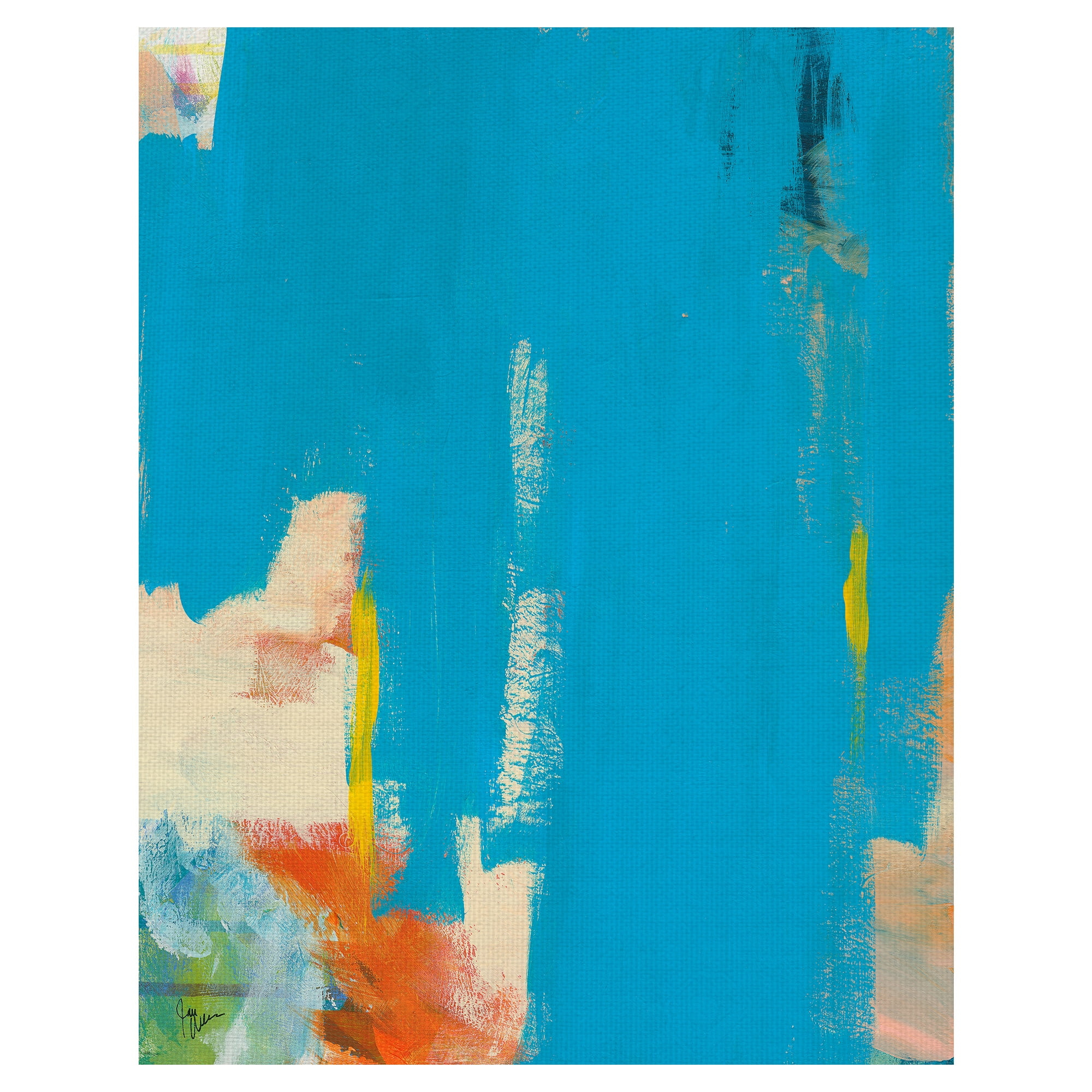 Masterpiece Art Gallery Aqua Tide Abstract by Jan Weiss Canvas Art Print 22" x 28"