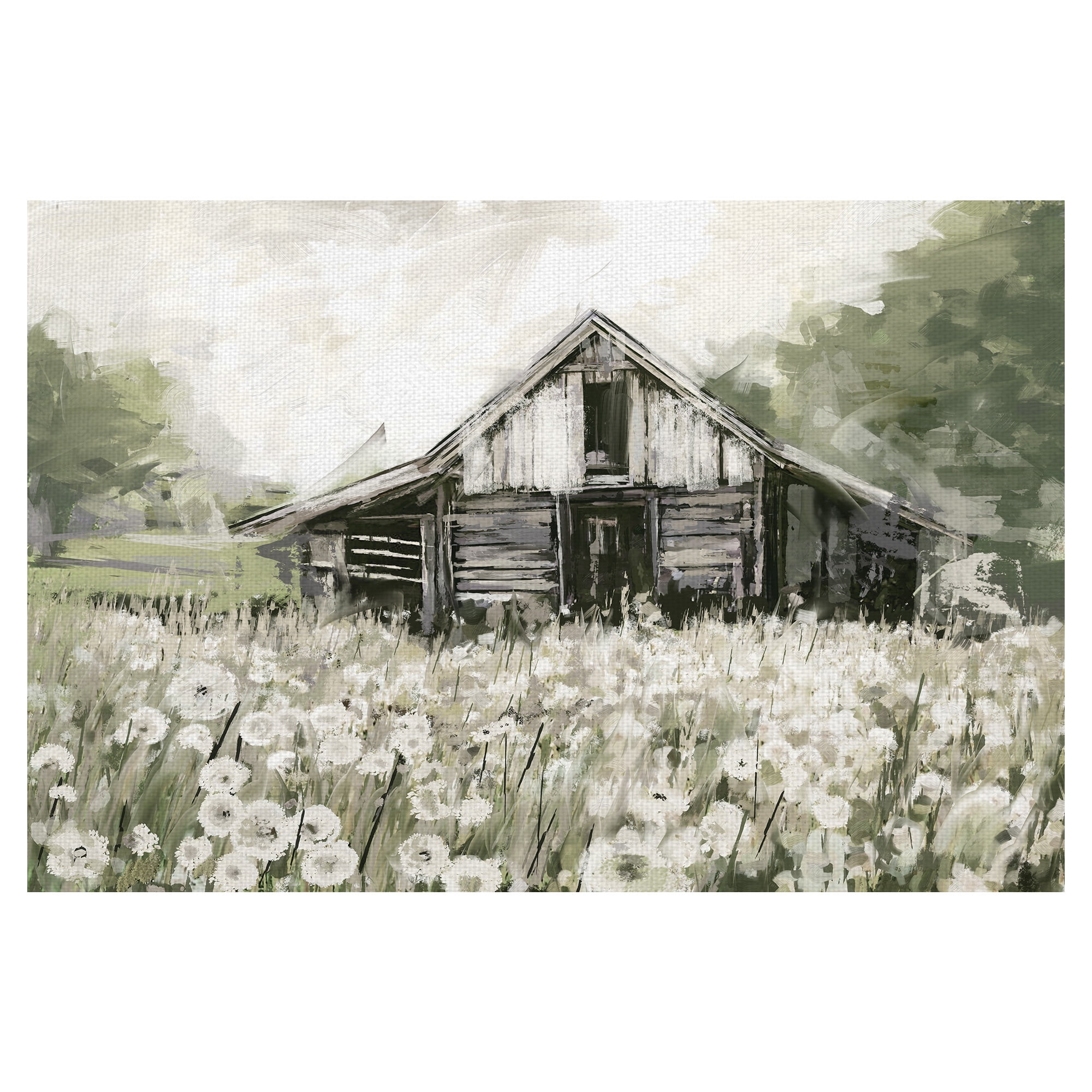Masterpiece Art Gallery Dandelion Barn By Studio Arts Canvas Art Print 24" x 36"