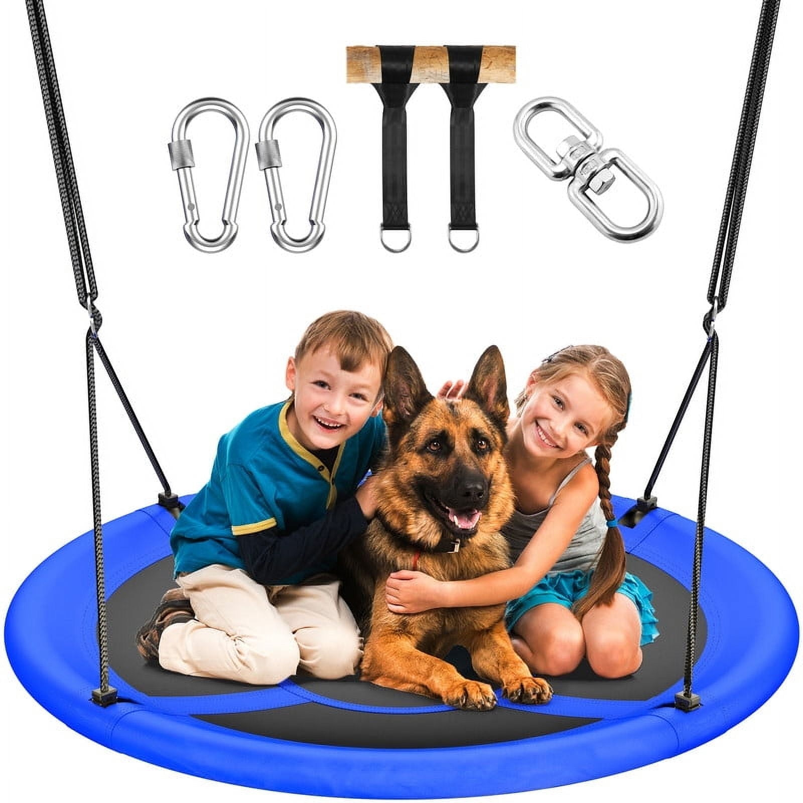 MIHOVER Sturdy & Comfortable 43 Inch Saucer Tree Swing Flying Indoor Outdoor Play Set Swing for Kids - Blue