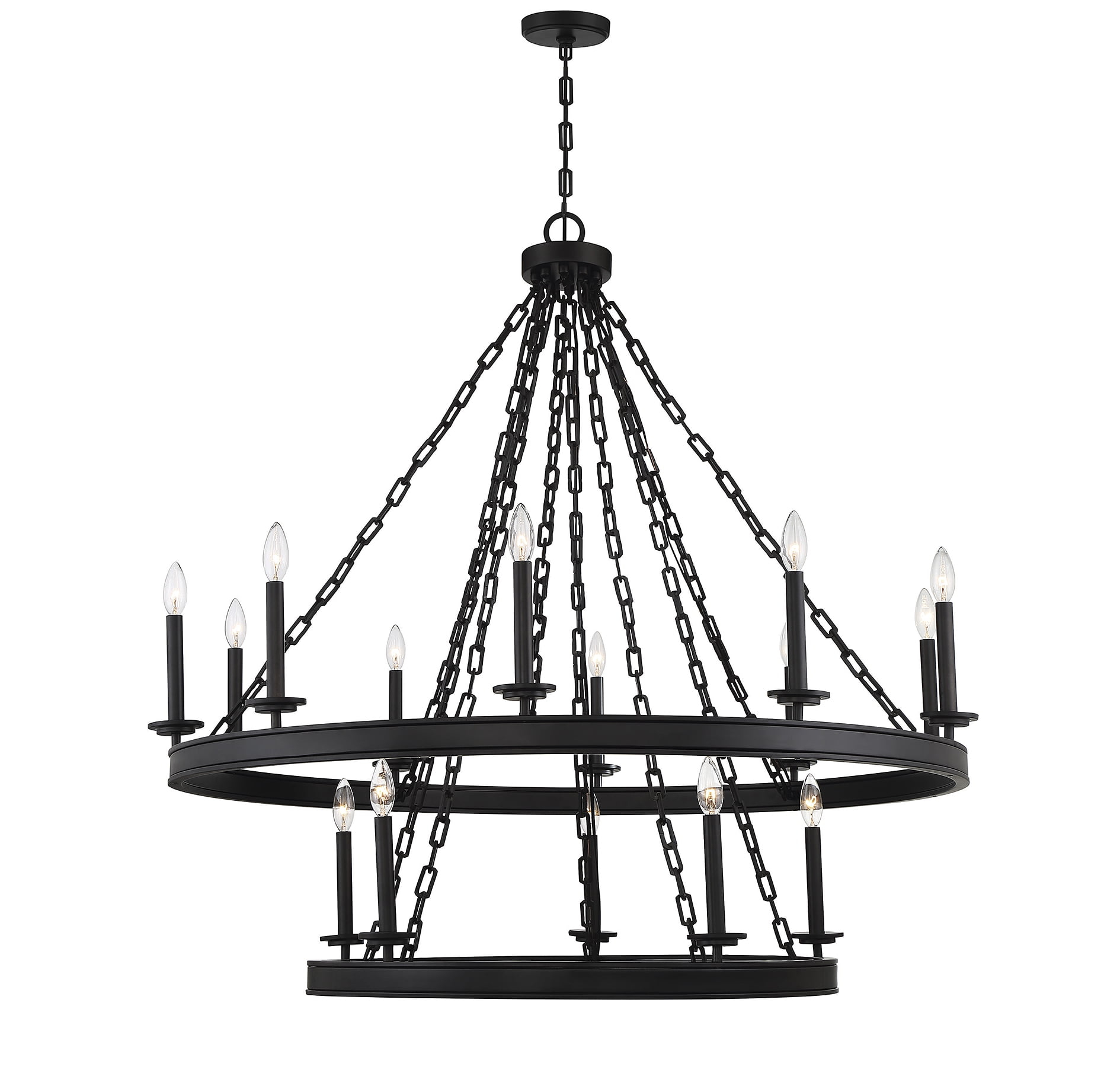 Matte Black 15 Light Chandelier from the Seville Collection