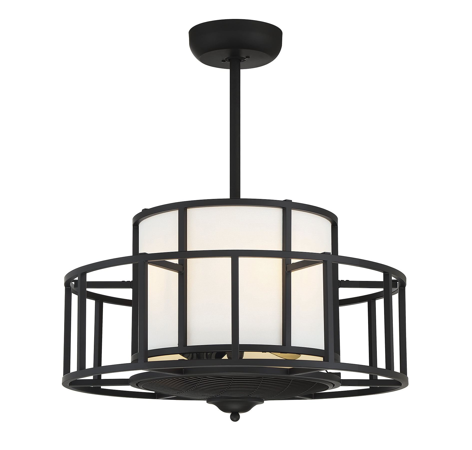 Matte Black Four Light Fan D'Lier from the Oslo Collection