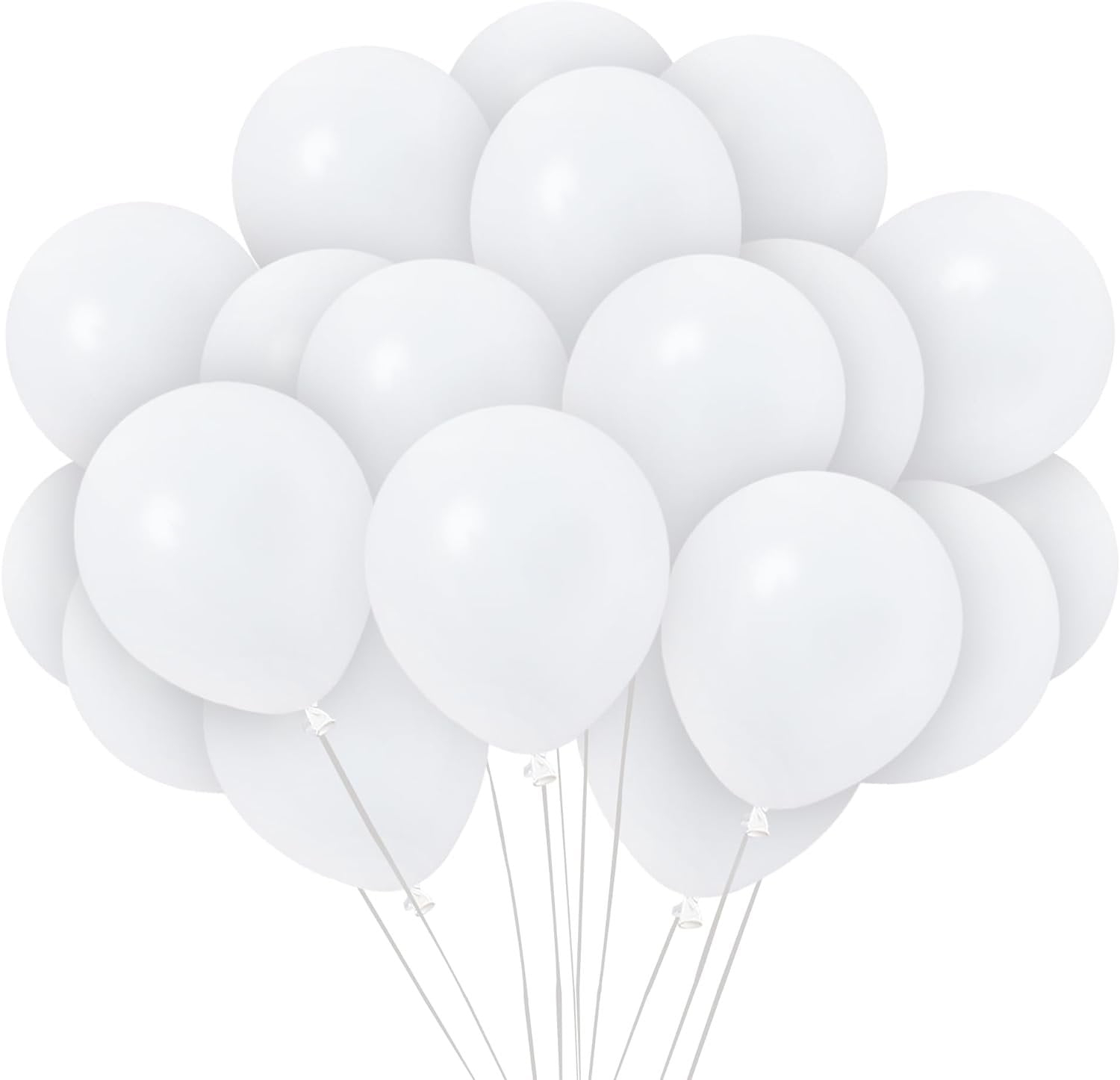 Treasures Gifted White Balloons - 12 Inch Latex Balloons - 100 Pack